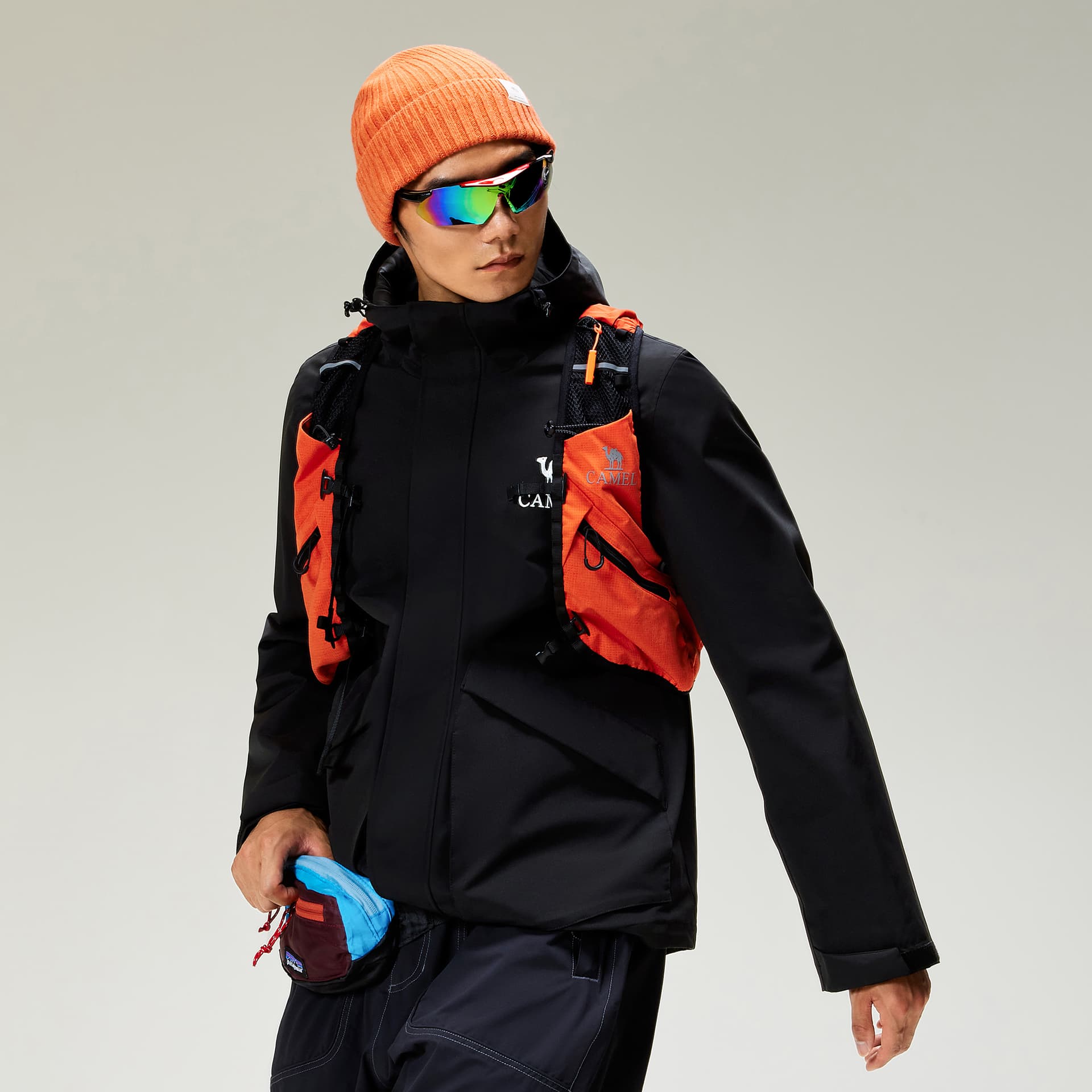 Куртка CAMEL Городской техвир Рабочий стиль Большой карман Водоотталкивающий Windproof Hooded Куртка Куртка Мужской - изображение 5