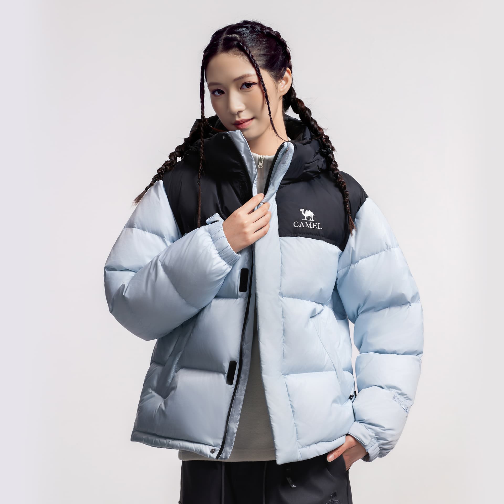 Зимняя куртка Верблюжий цвет Kunlun Mountain Collection Пуховик Короткий Унисекс - изображение 3