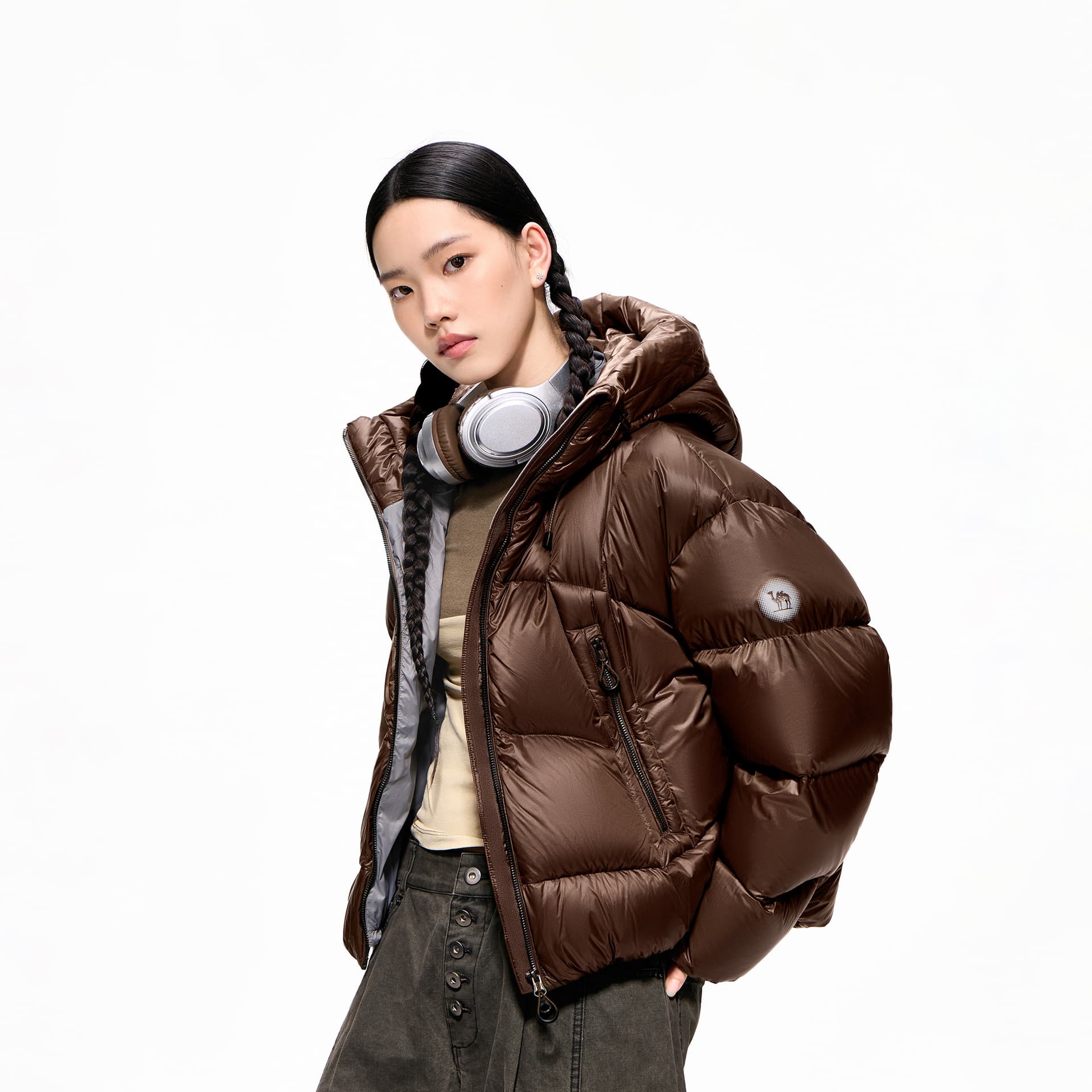Пуховик Верблюжий цвет Warm Fleece Collection Женские Пуховики - изображение 4