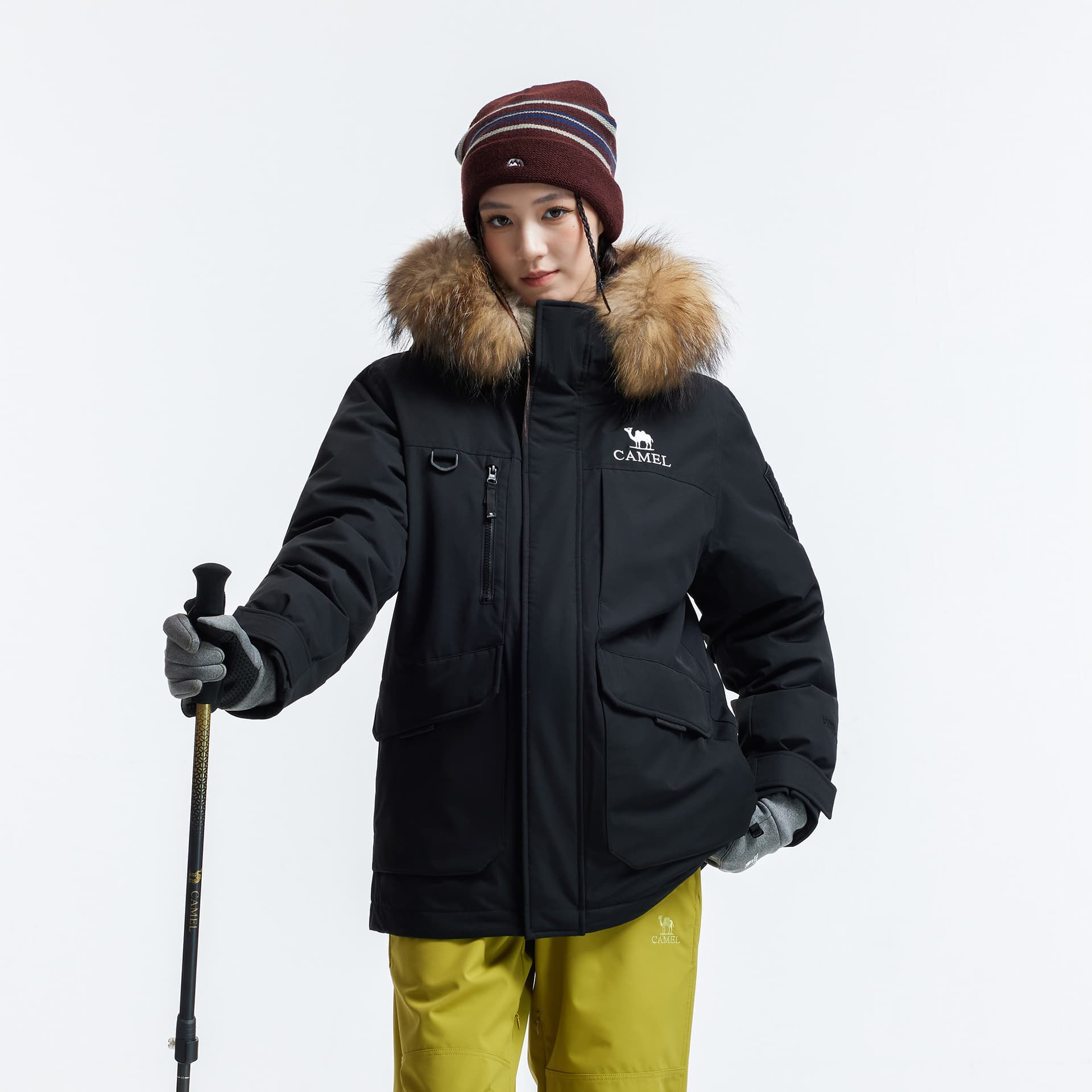 Зимняя куртка Верблюжий цвет Kunlun Mountain Collection Пуховик Унисекс - изображение 5