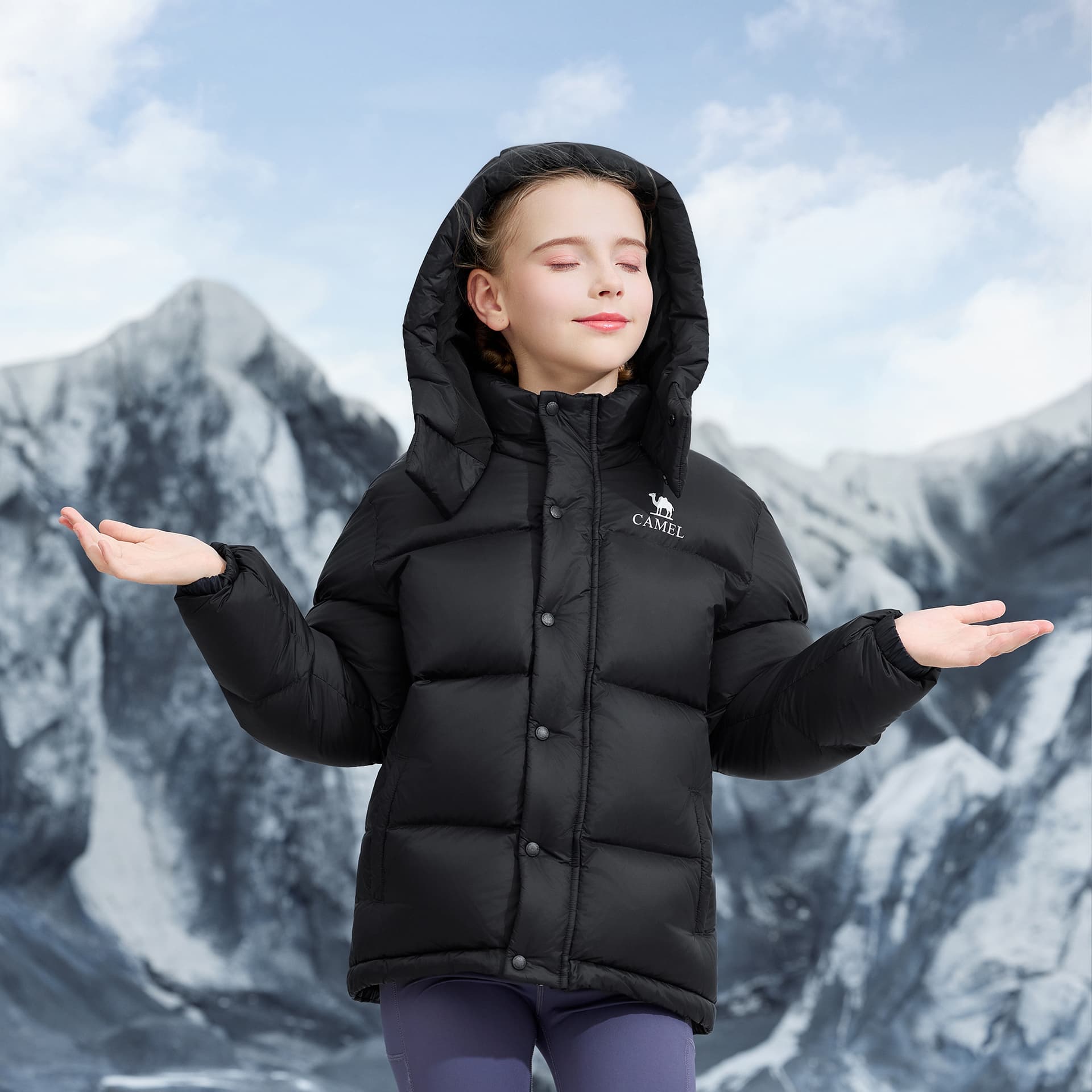 Верблюжий цвет Kids Пуховики - изображение 6