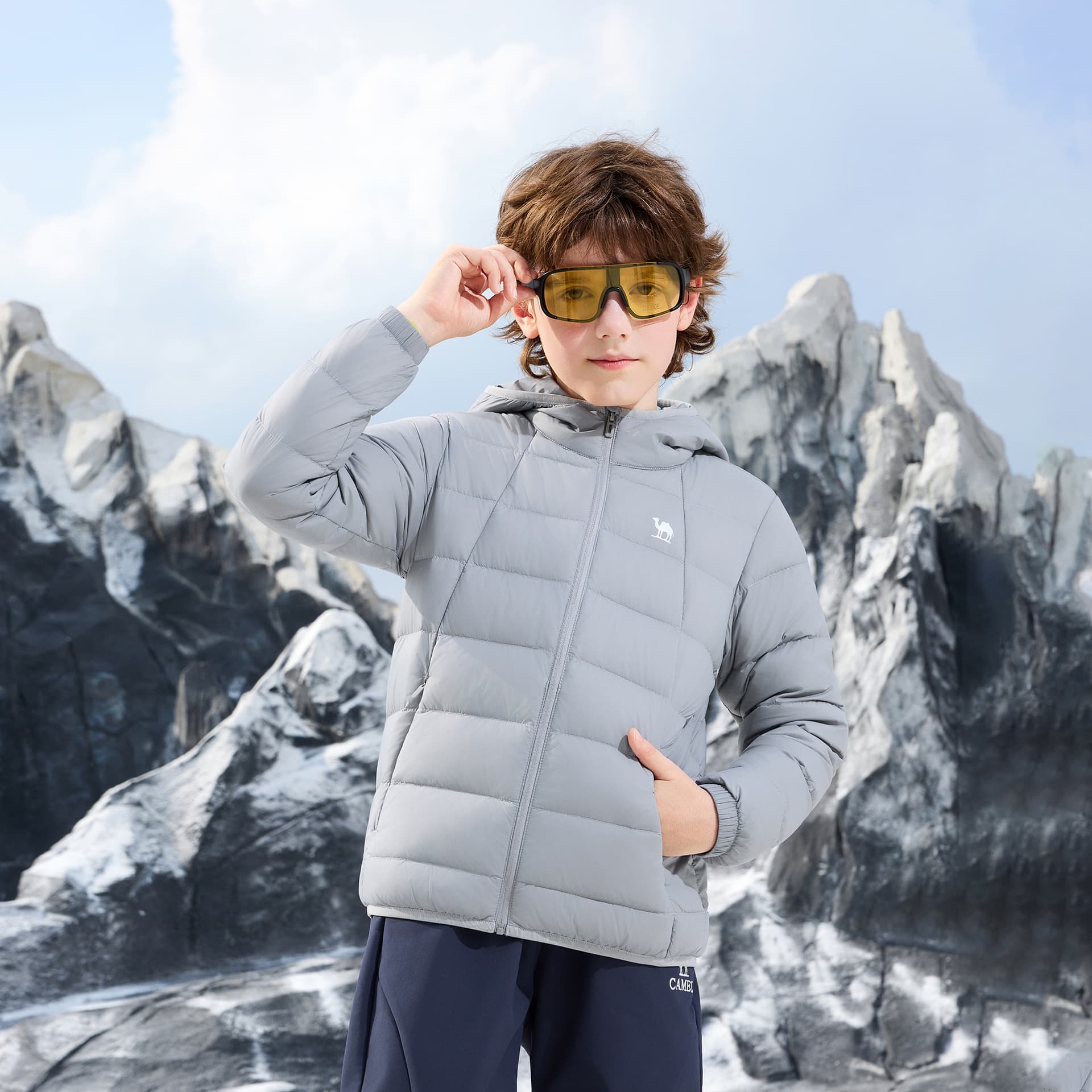 Верблюжий цвет Kids Пуховики - изображение 3