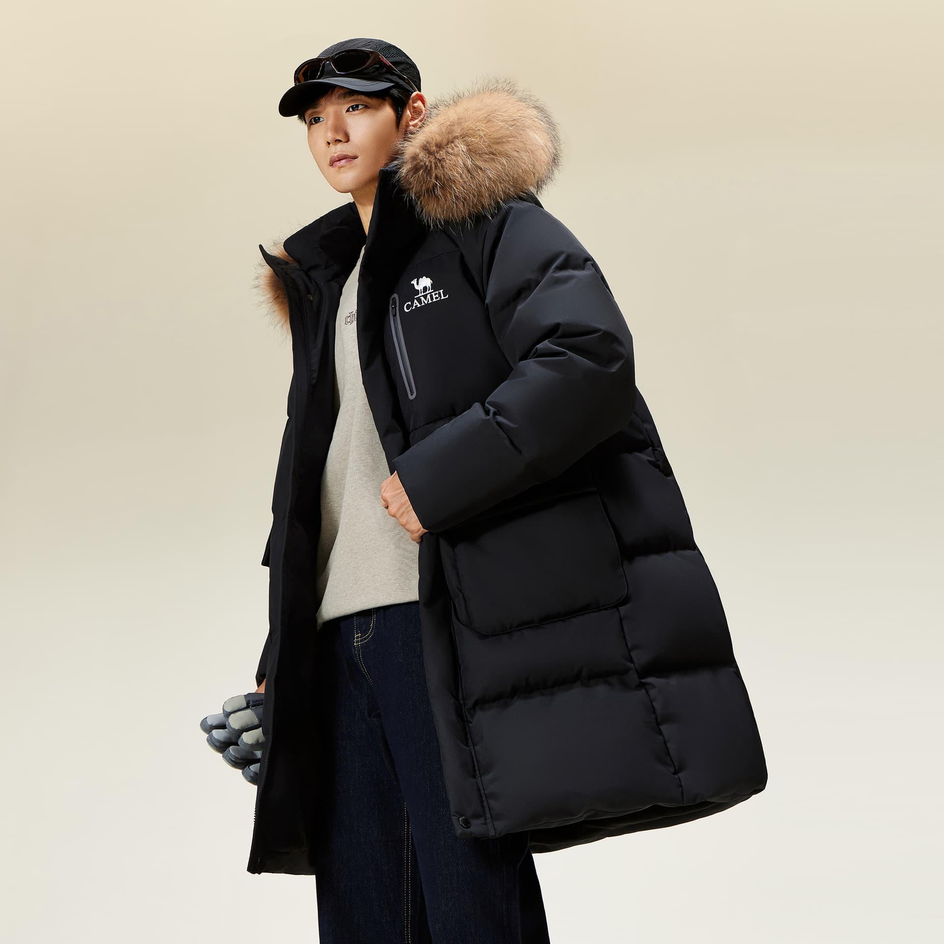 Зимняя куртка Верблюжий цвет Extreme Cold Down Jacket Мужской - изображение 4