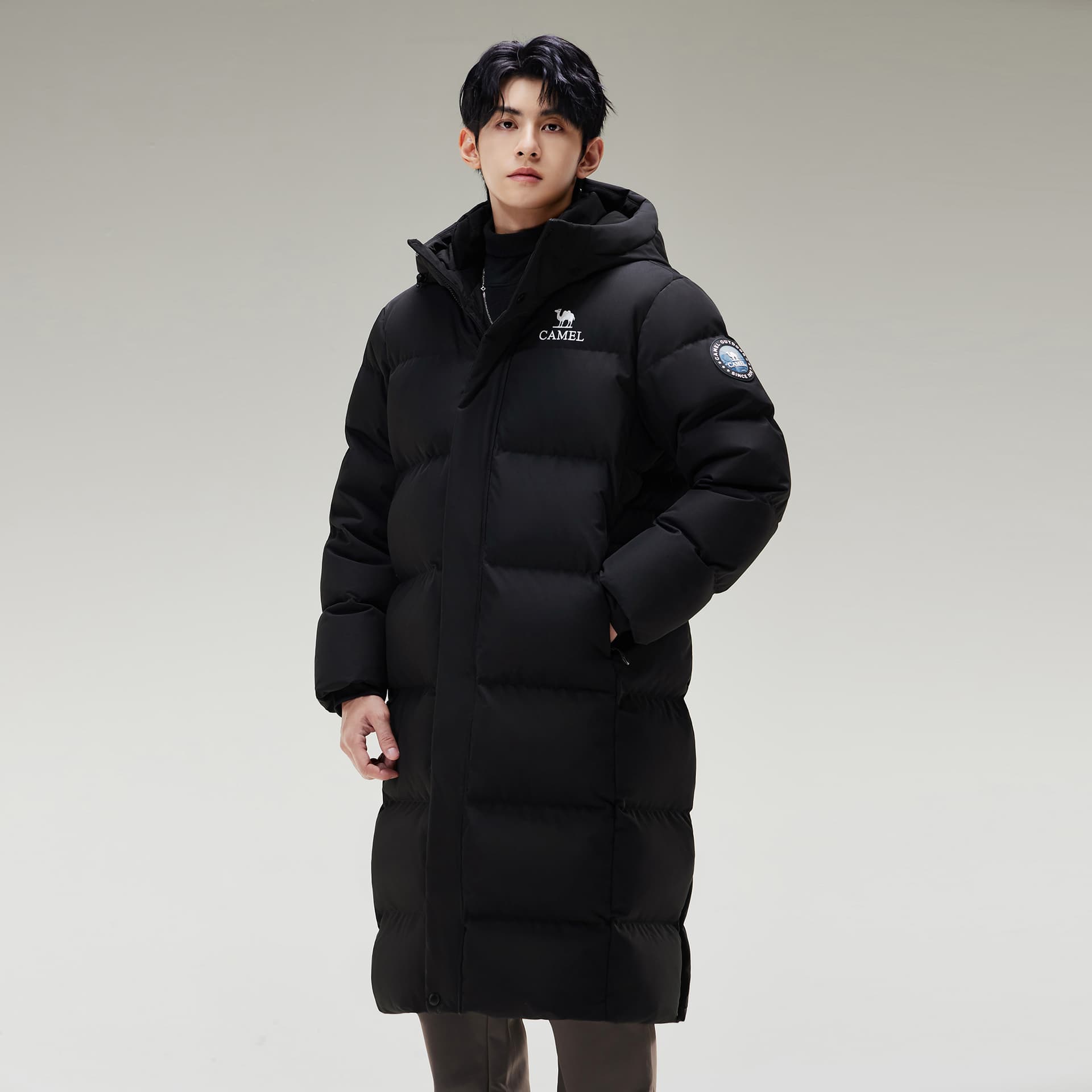 Зимняя куртка CAMEL Extreme Cold Series Длинный хлопковый пуховик с капюшоном, ветрозащитный, водонепроницаемый, мужской - изображение 4