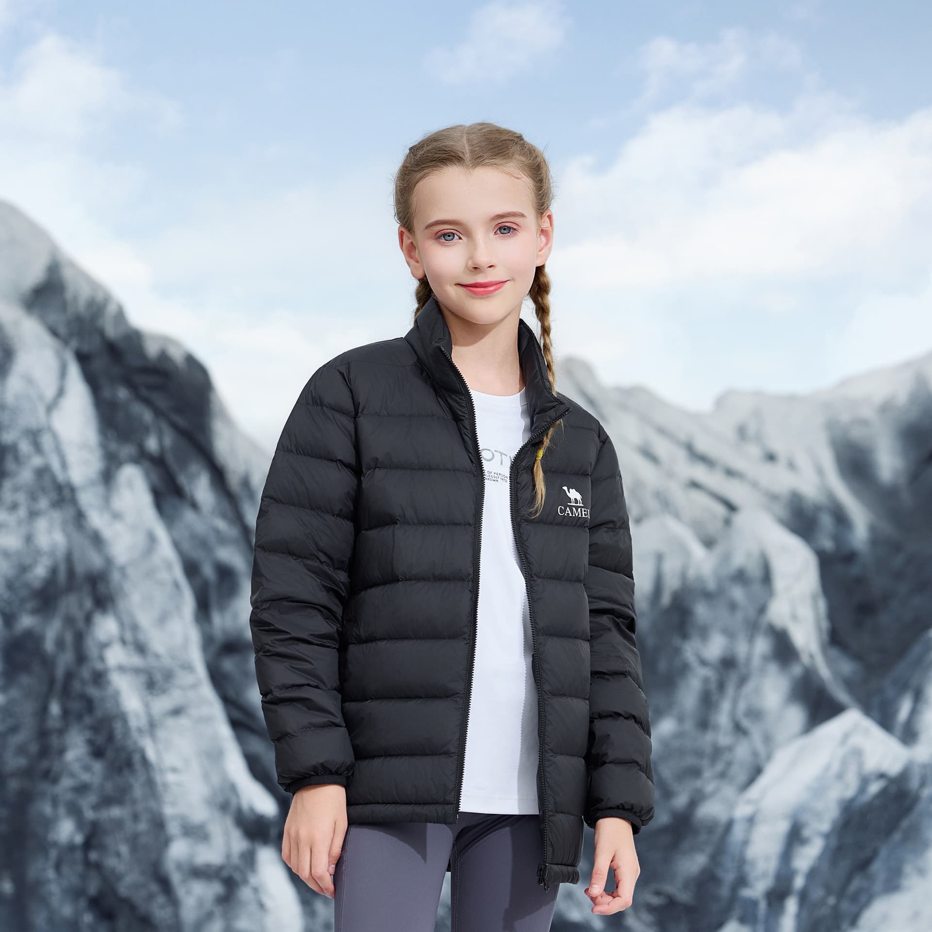 Верблюжий цвет Kids Пуховики - изображение 5