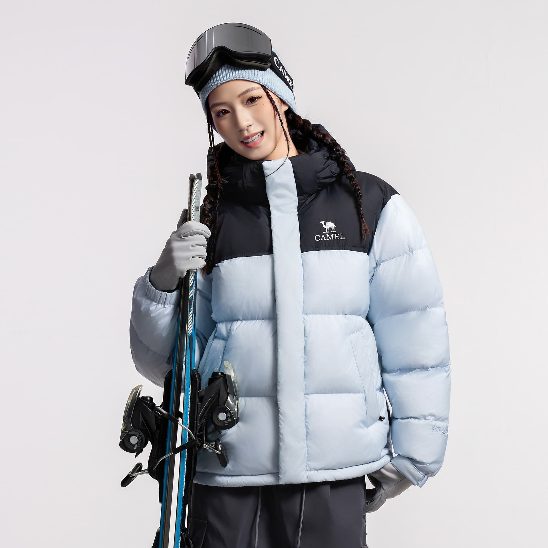 Зимняя куртка Верблюжий цвет Kunlun Mountain Collection Пуховик Короткий Унисекс - изображение 4