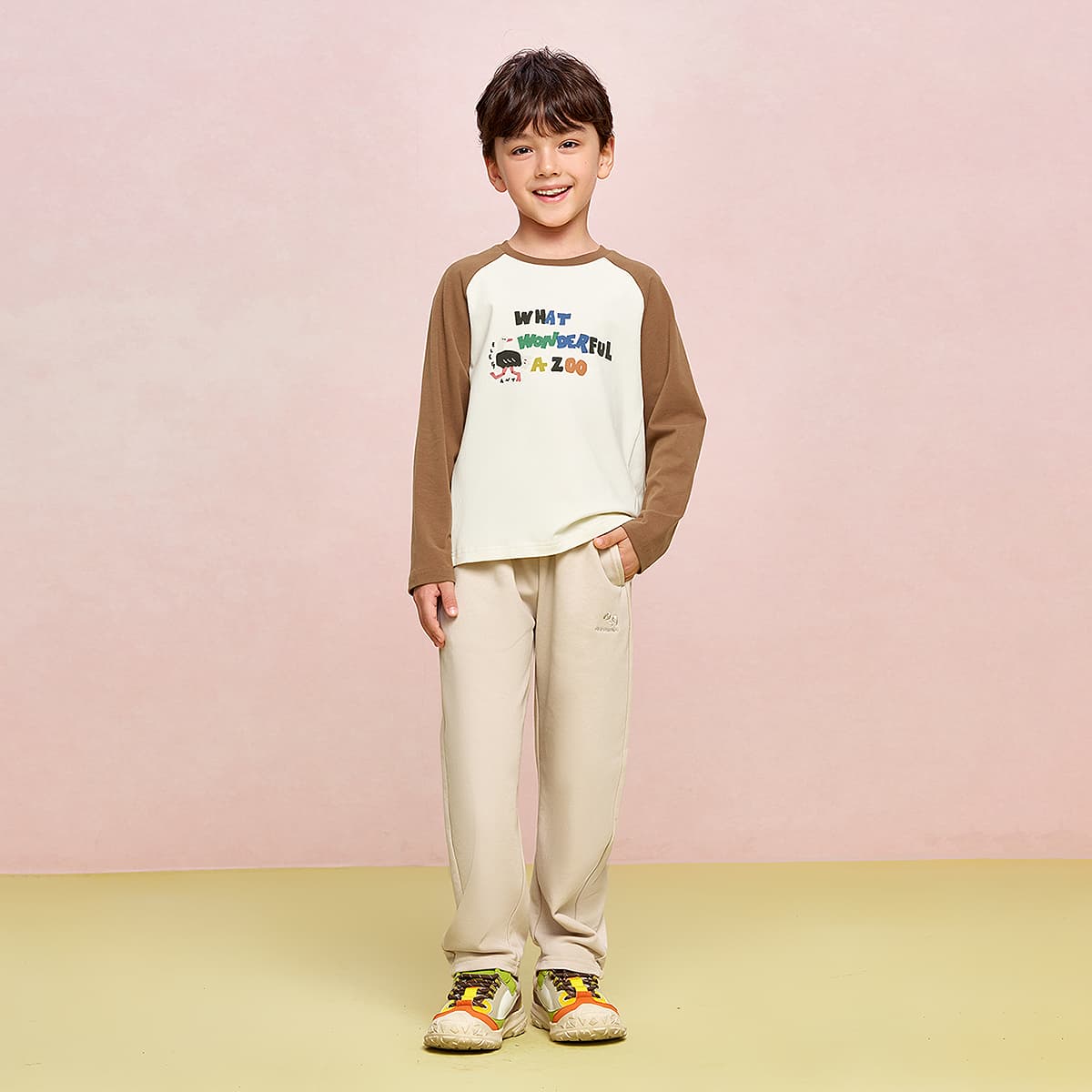 Футболка HLA Красный Коричневый 05 Kids T-рубашки - изображение 4