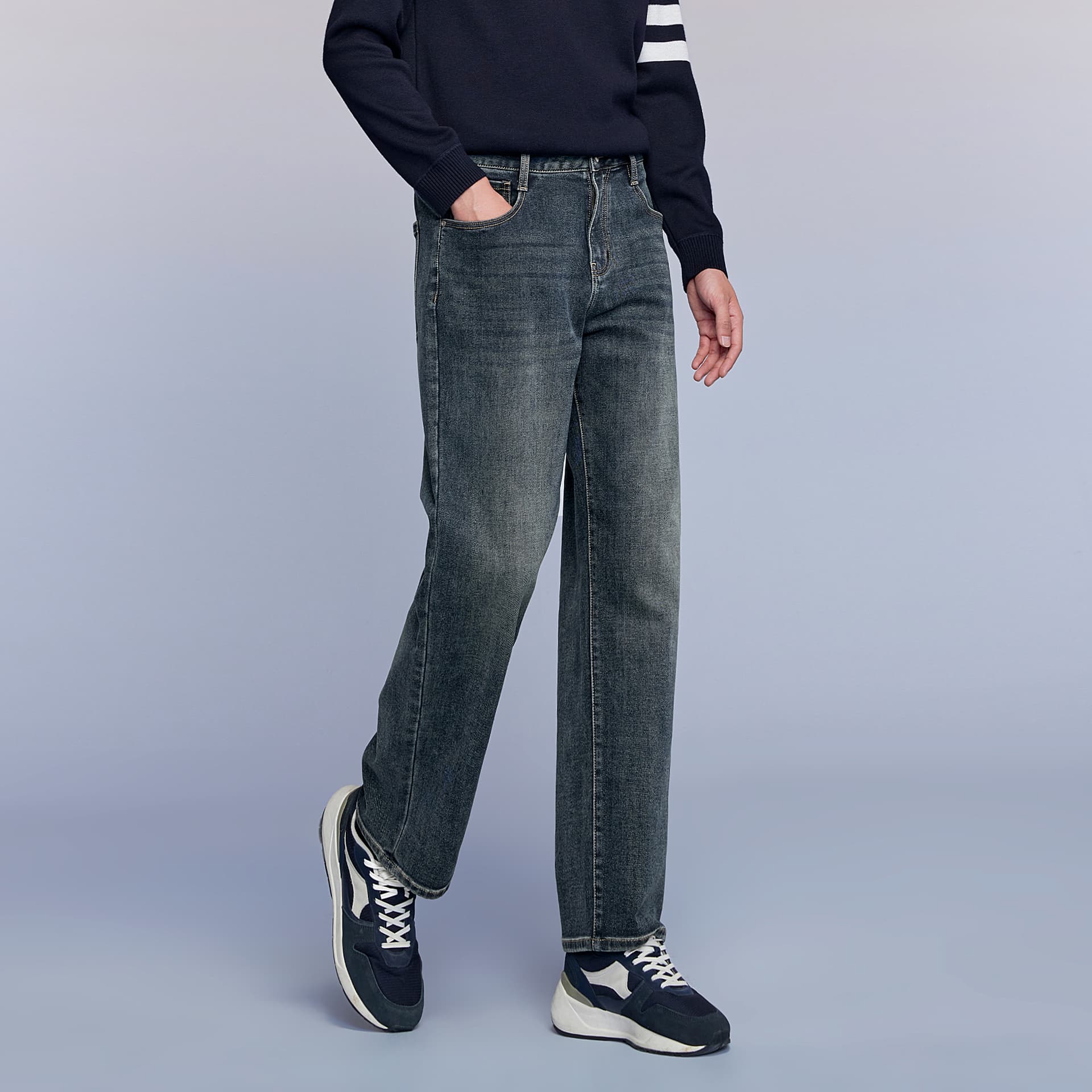 Штаны HLA Синий Серый DENIM GRADIENT (Средний) 31 Мужской Джинсы - изображение 5