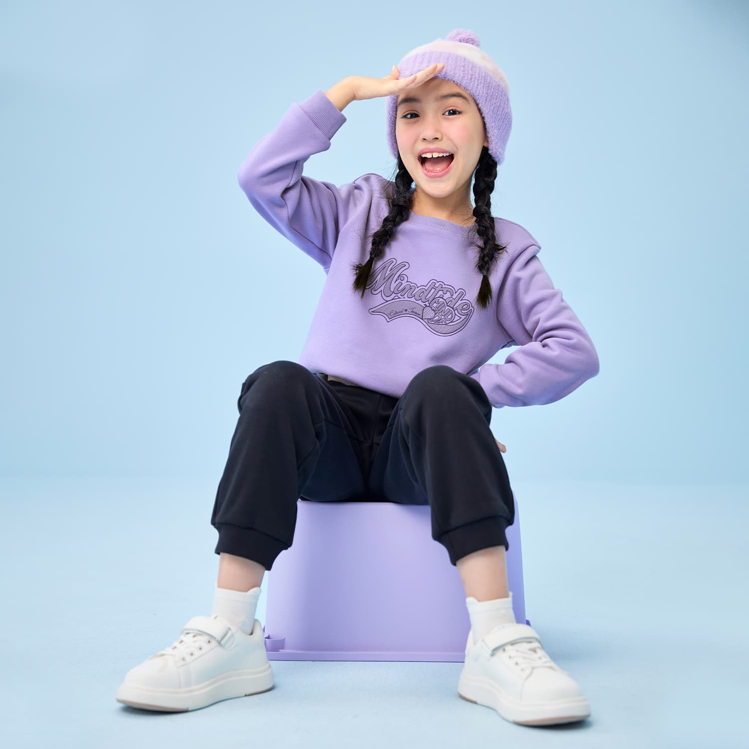 HLA Светло-фиолетовый цветочный 26 Kids Толстовка - изображение 3