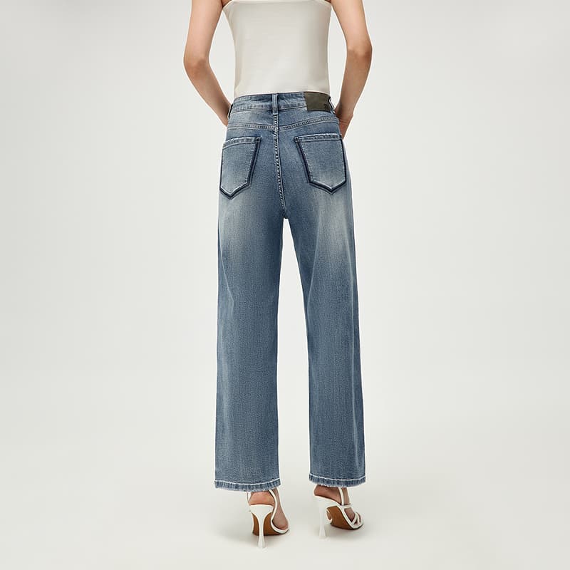 Джинсы HLA Синий Серый DENIM GRADIENT (Средний) Y3 Женские Джинсы - изображение 5
