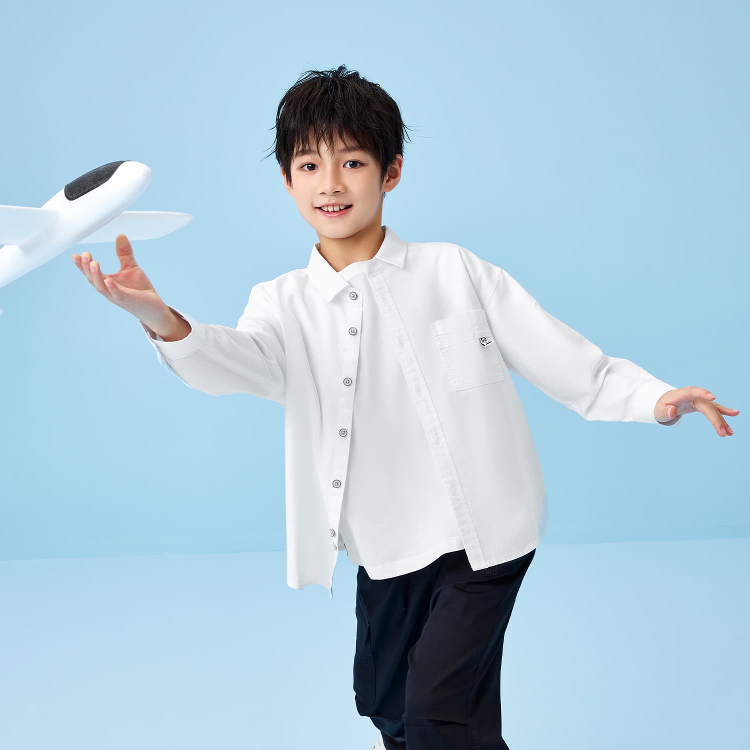 HLA Natural White 05 Kids Casual Shirts HLA Natural White 05 Kids Повседневные Рубашки - изображение 3