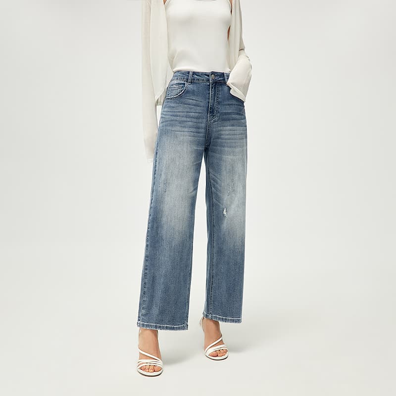 Джинсы HLA Синий Серый DENIM GRADIENT (Средний) Y3 Женские Джинсы - изображение 4