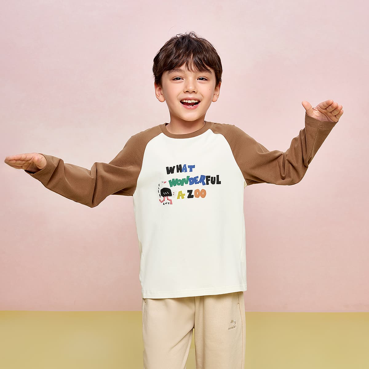 Футболка HLA Красный Коричневый 05 Kids T-рубашки - изображение 5