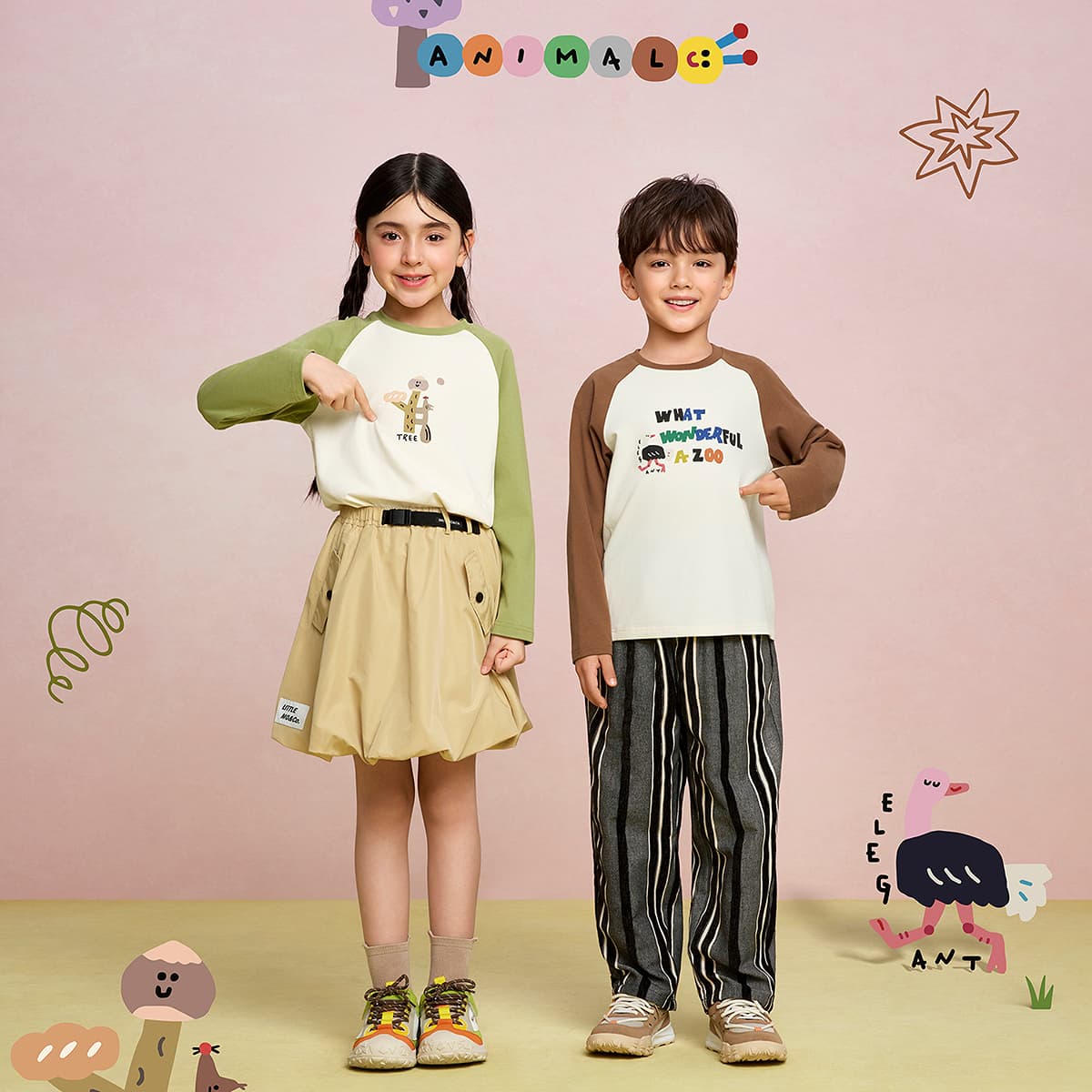 Футболка HLA Красный Коричневый 05 Kids T-рубашки - изображение 3