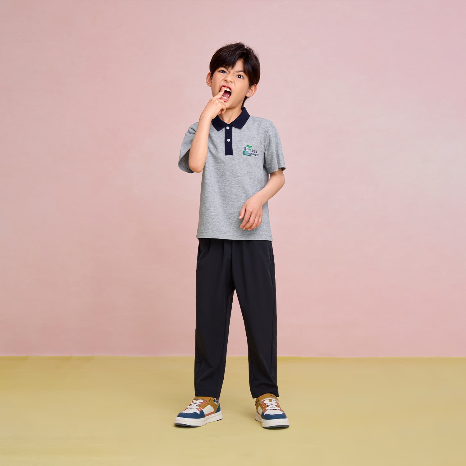 Футболка HLA Светло-пшеничный серый 21 Kids T-рубашки - изображение 4