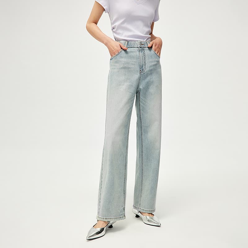 Джинсы HLA JEANS Женские Джинсы С Градиентом Синий Серый - изображение 3