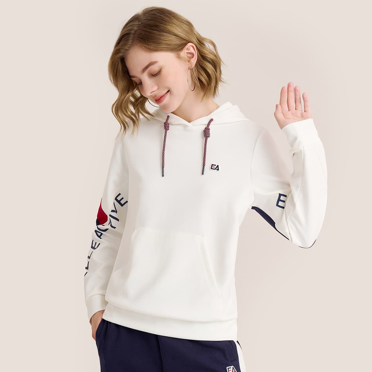 Худи Elle Active Белый Женский Толстовка - изображение 3