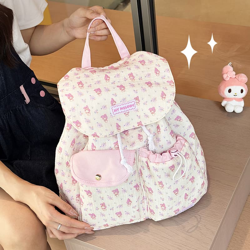 Рюкзак Санрио My Melody Хлопковое волокно Рюкзак Обычный (стандартный) Женские Розово-белый - изображение 5