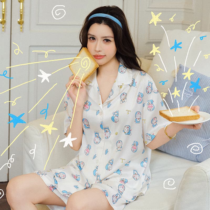 Пижама MIIOW x Дораэмон Пижамный комплект "Magical Цветочный" Женский - изображение 3