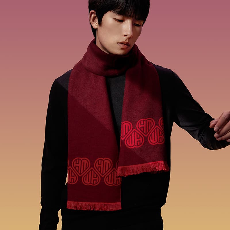 Шарф HLA China Heart Collection Вискоза Вискоза Трикотажные Шарфы Унисекс - изображение 5
