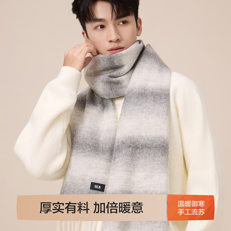 Шарф HLA Акрил Полиамид Sheep Wool Knit Платки Унисекс - изображение 2