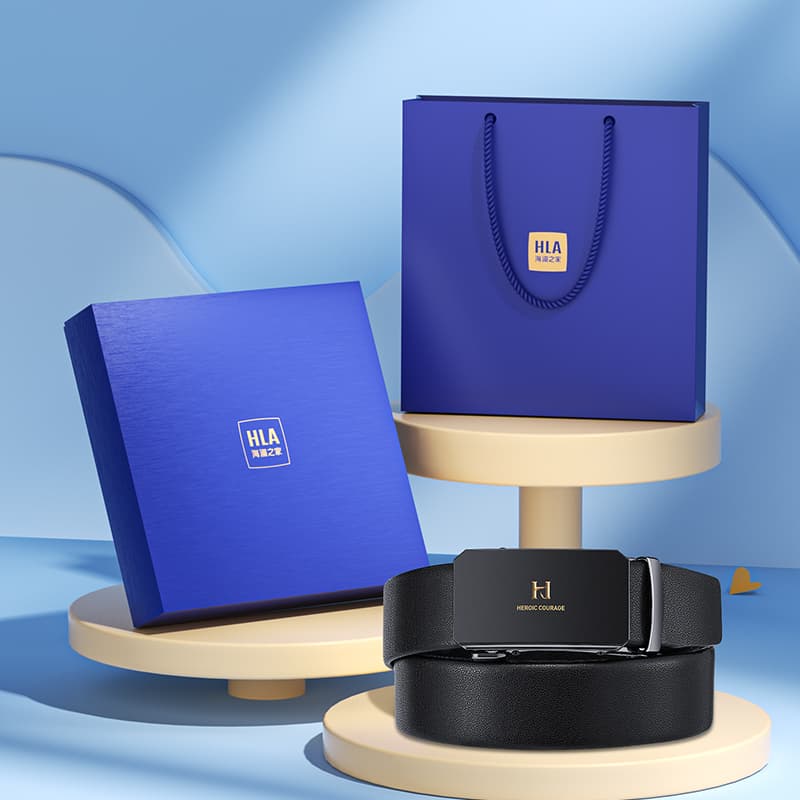 Ремень HLA Ремни из цинкового сплава с коровьей кожей мужские ширина 3,5 см - изображение 3