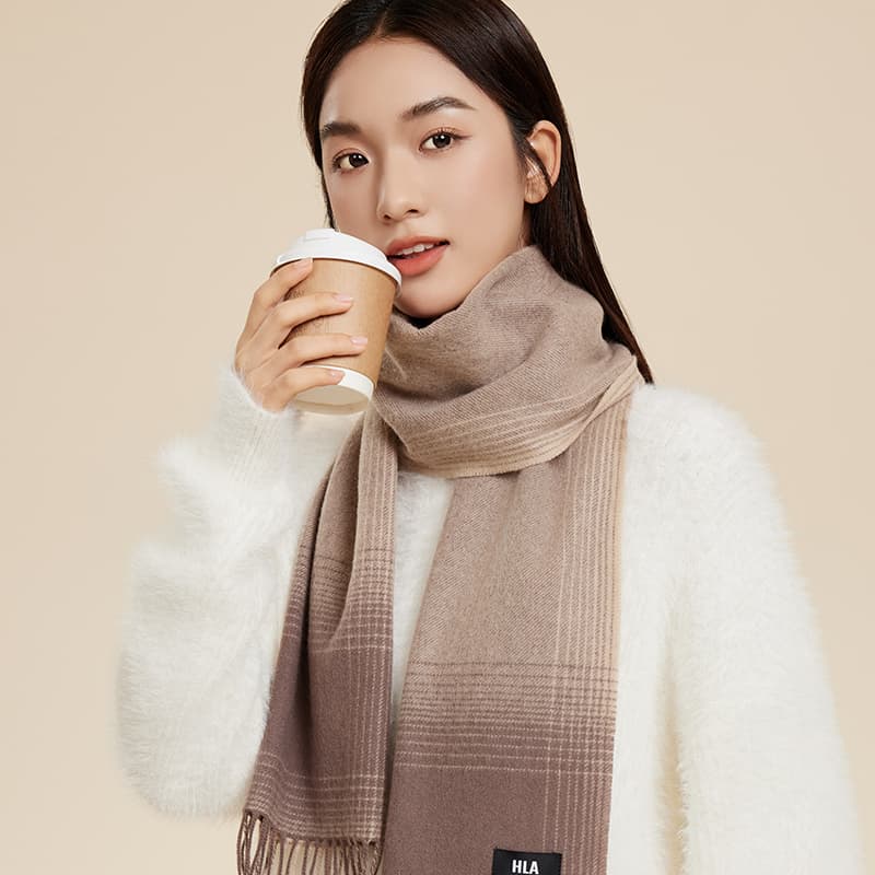 Шарф HLA Sheep Wool Knit Платки Унисекс - изображение 3