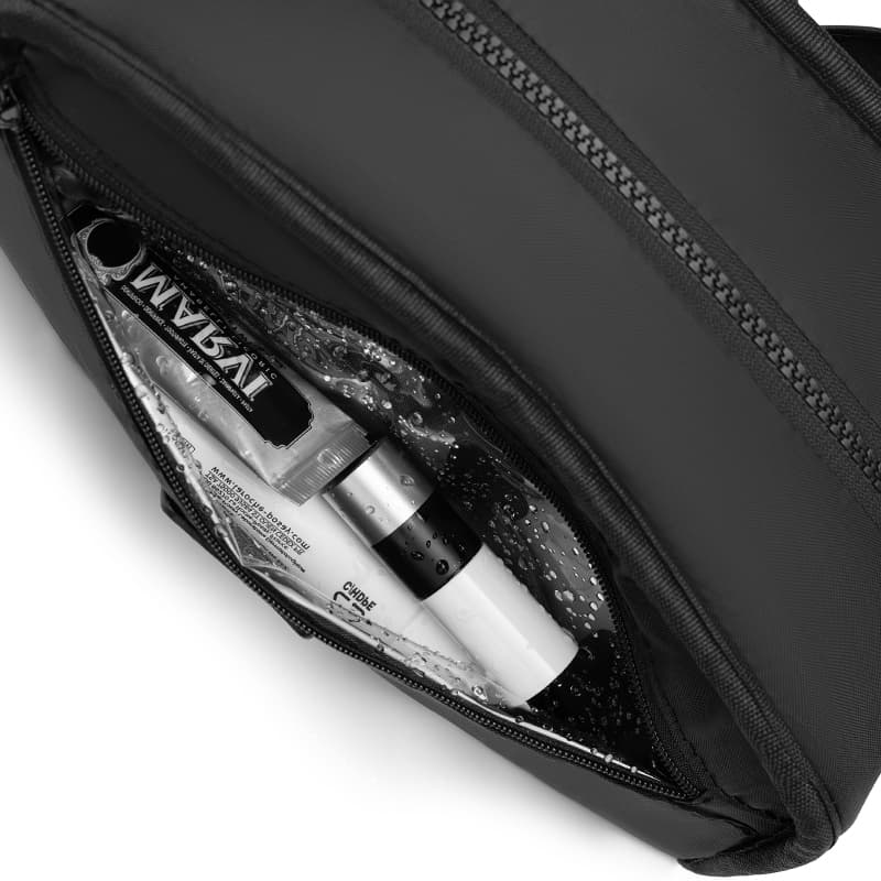 HLA Полиуретан Настольный Makeup Bag Сумка для туалетных принадлежностей Дорожные органайзеры Мужской Черный синий - изображение 4