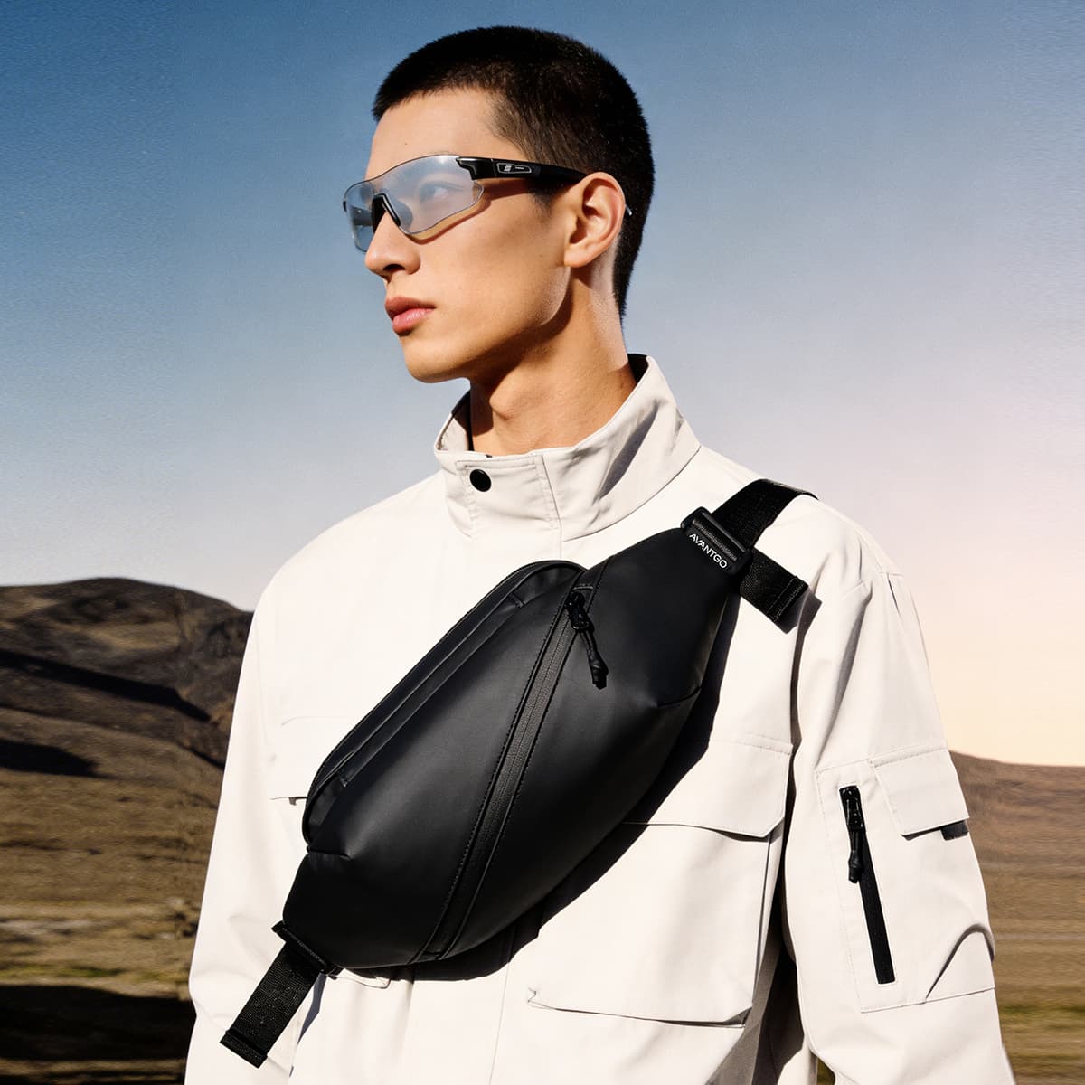 Нагрудная сумка HLA Artificial Leather Слинг Сумка (Слинг) Стандартная (Стандартная) Мужская Классическая Черная - изображение 7
