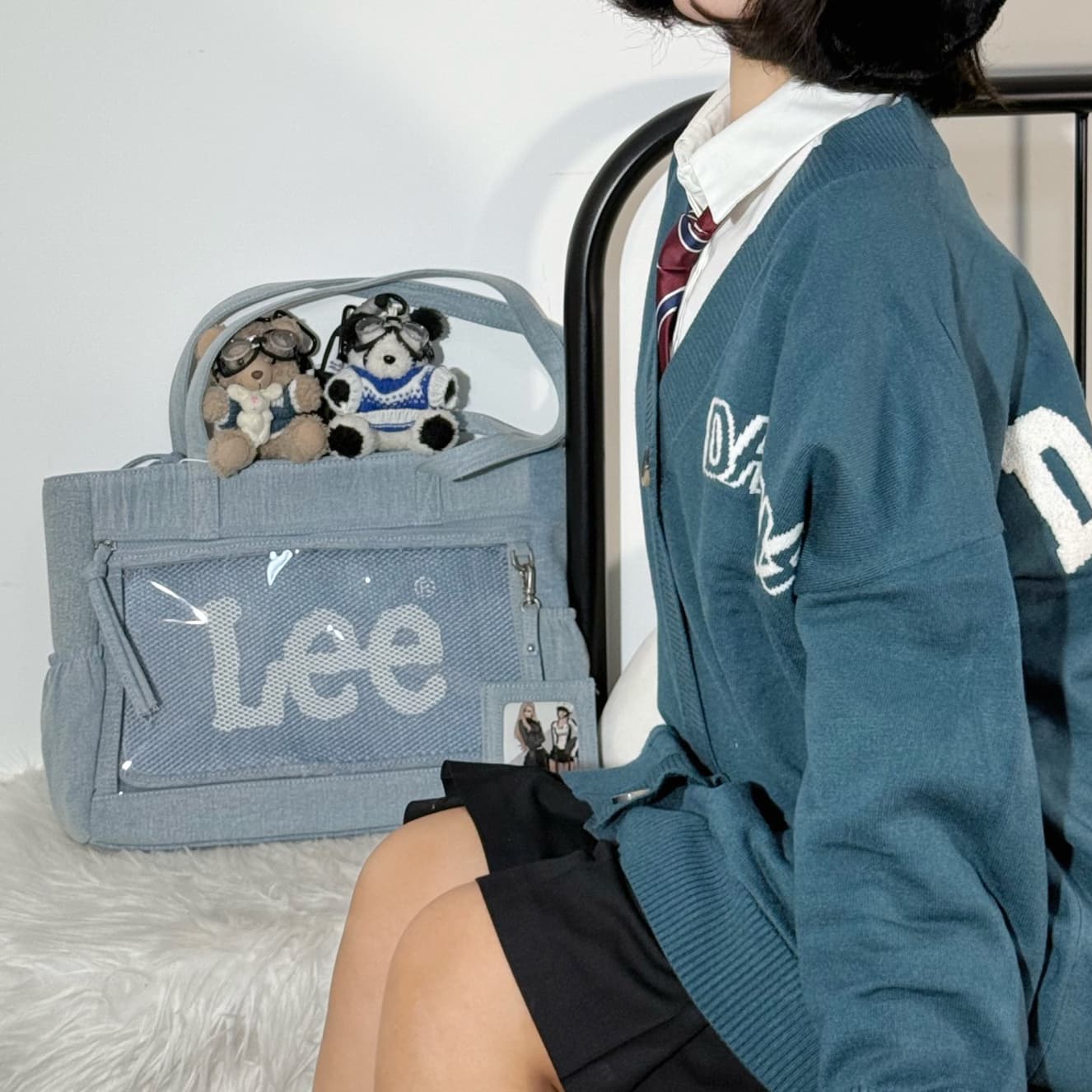 Lee PVC Сумка на плечо Женская Темно-джинсовый синий Светло-джинсовый синий - изображение 9