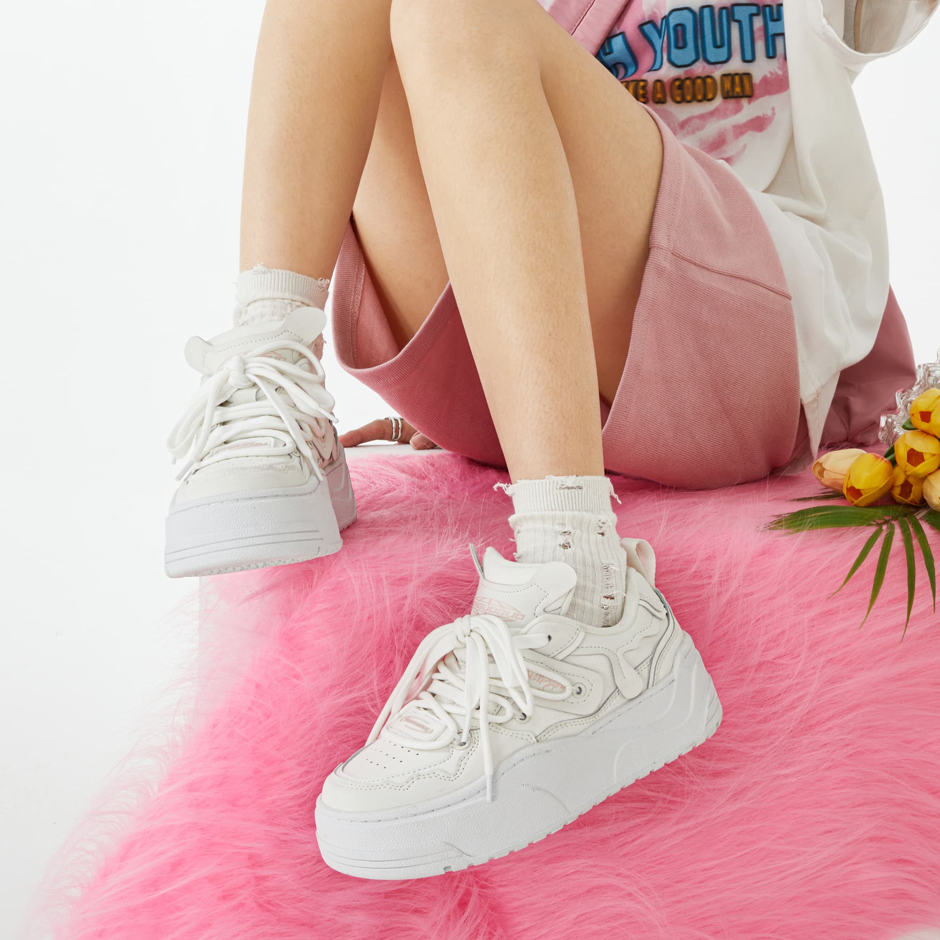 Кроссовки SENGUOGUO Minimalist Thick Sole Sneakers White - изображение 9
