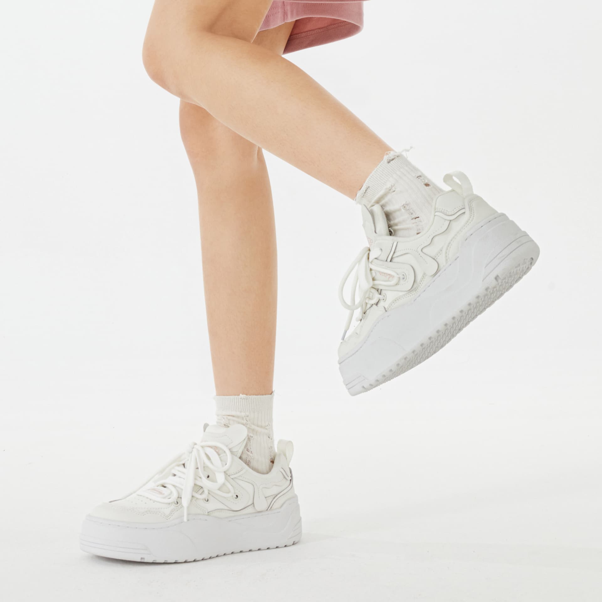 Кроссовки SENGUOGUO Minimalist Thick Sole Sneakers White - изображение 11