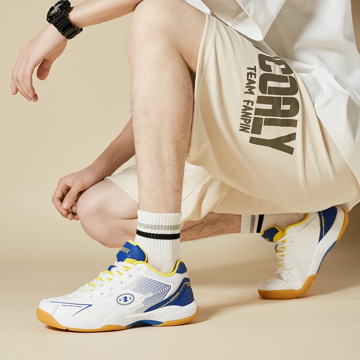 Кроссовки для бадминтона KAISER Badminton Shoes White Blue - изображение 9