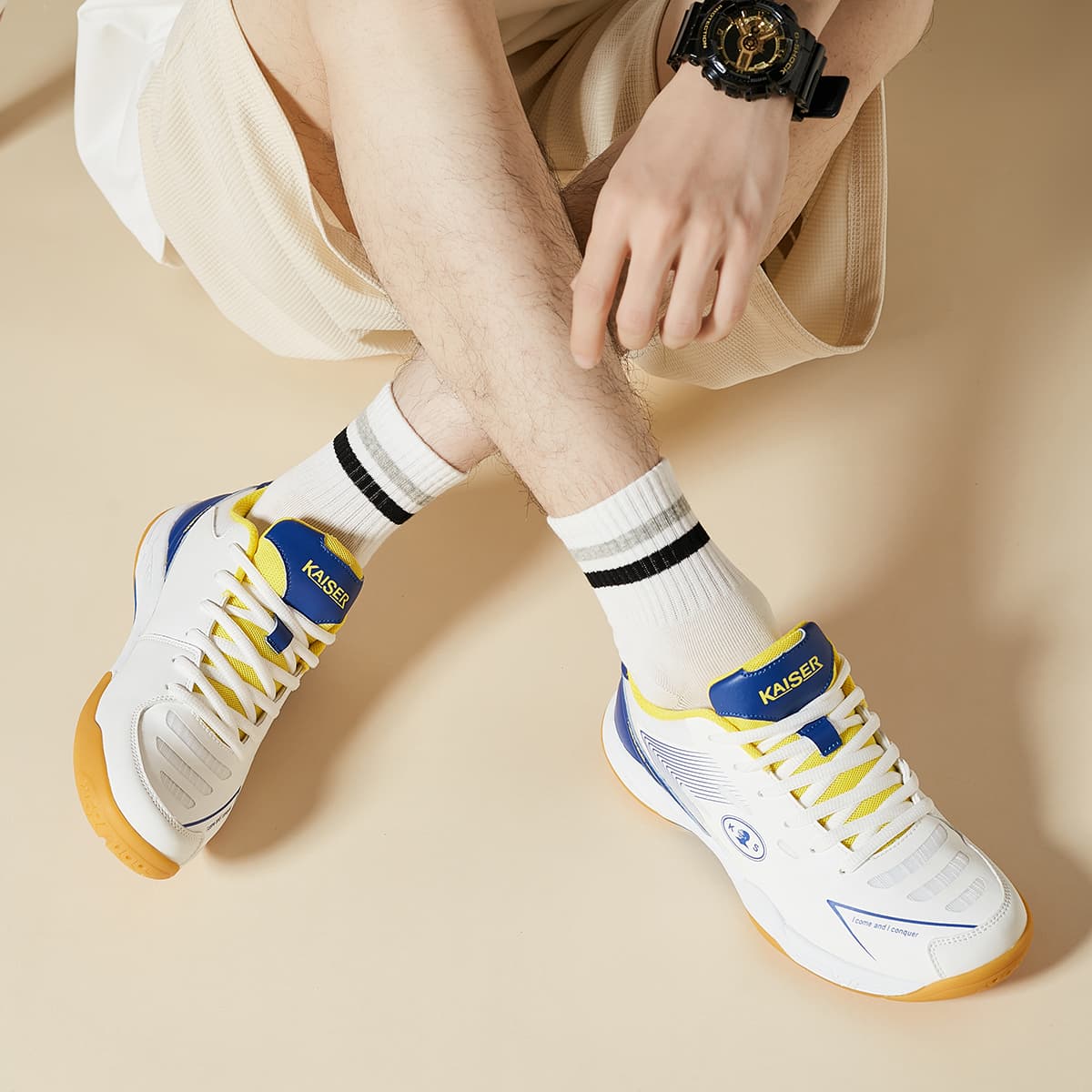 Кроссовки для бадминтона KAISER Badminton Shoes White Blue - изображение 10