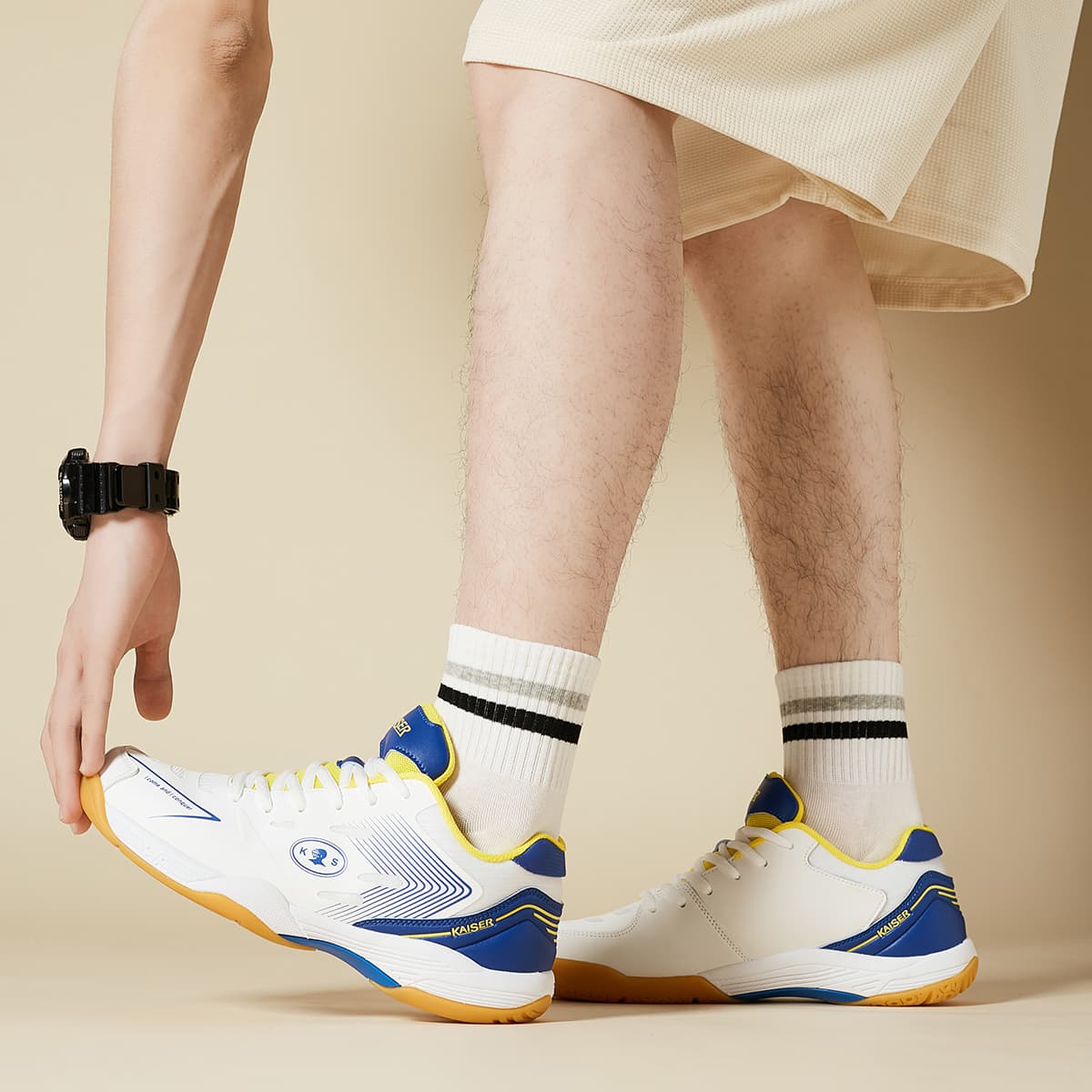Кроссовки для бадминтона KAISER Badminton Shoes White Blue - изображение 8
