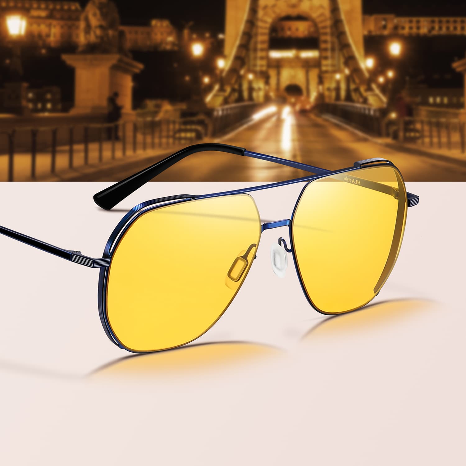Солнцезащитные очки HLA Нержавеющая сталь Aviator Солнцезащитные очки Мужские - изображение 3