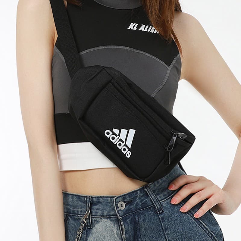 Поясная сумка Adidas Полиэстеровая ткань Сумка через плечо поясная сумка (бандана) Стандартная (стандартная) Унисекс Черная - изображение 4