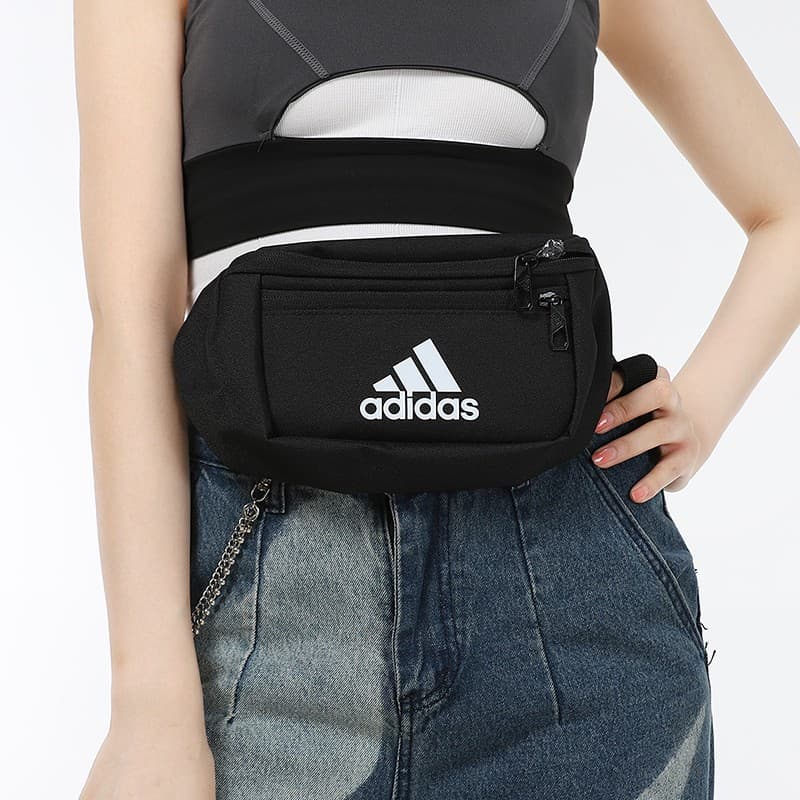 Поясная сумка Adidas Полиэстеровая ткань Сумка через плечо поясная сумка (бандана) Стандартная (стандартная) Унисекс Черная - изображение 2