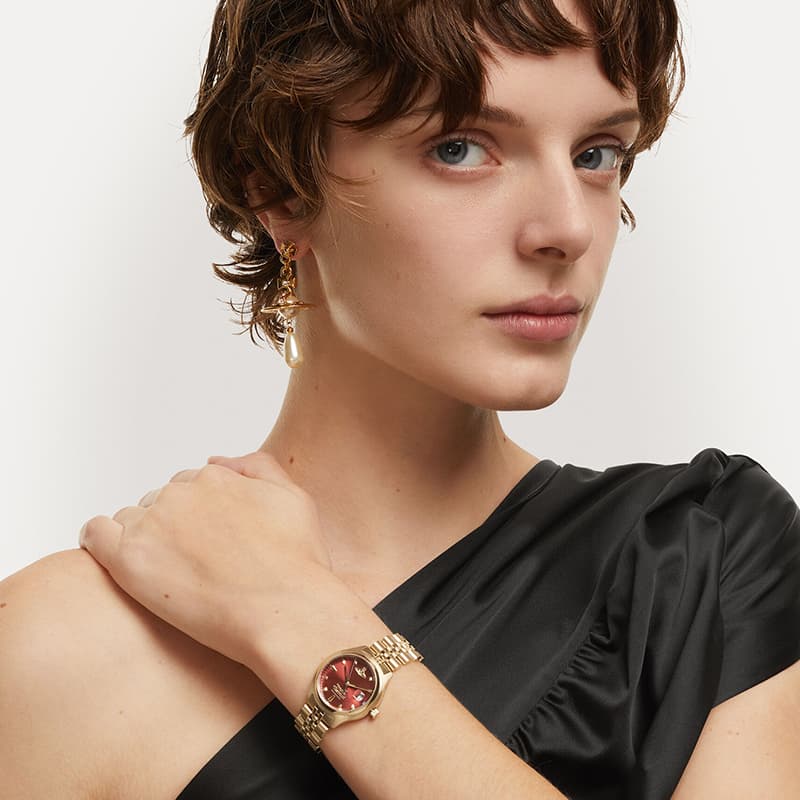 Механические часы Vivienne Westwood Часы на запястье кварцевый механизм 29 мм красный циферблат женские часы - изображение 5