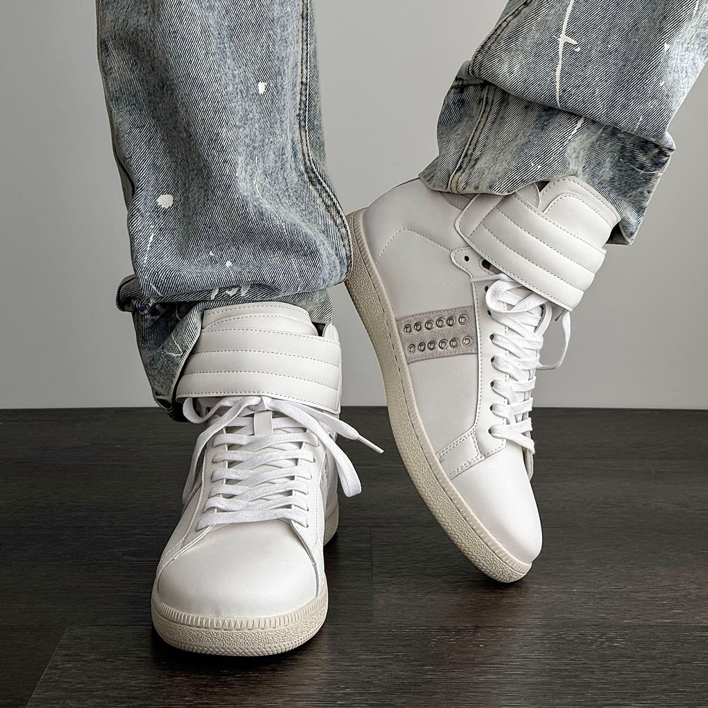 Кроссовки ROUBINI Индивидуальный Крючок и петля Ankle Brace Trendy Versatile Обувь Хай-топы Скейтборд Обувь Мужской - изображение 6