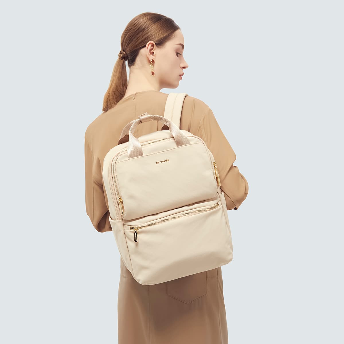 Рюкзак PIERRE CARDIN Ткань Рюкзак Женский Абрикос - изображение 5