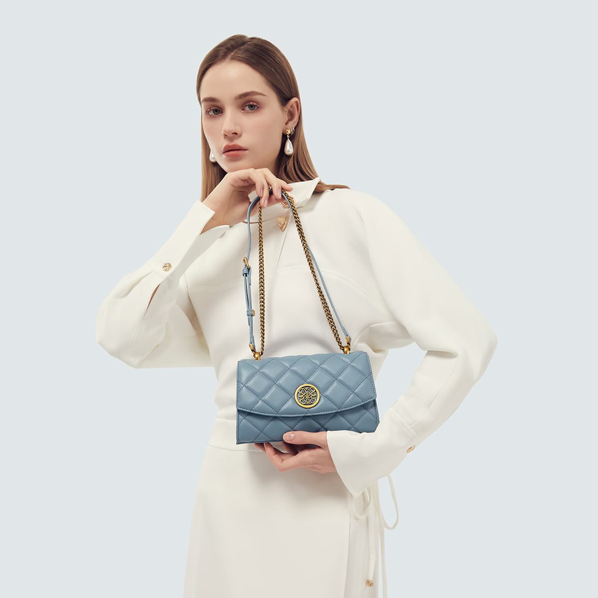 Сумка через плечо PIERRE CARDIN Коровья кожа Сумка Маленькая квадратная сумка Сумка через плечо Стандартная Женская Черная Синяя Зеленая - изображение 8