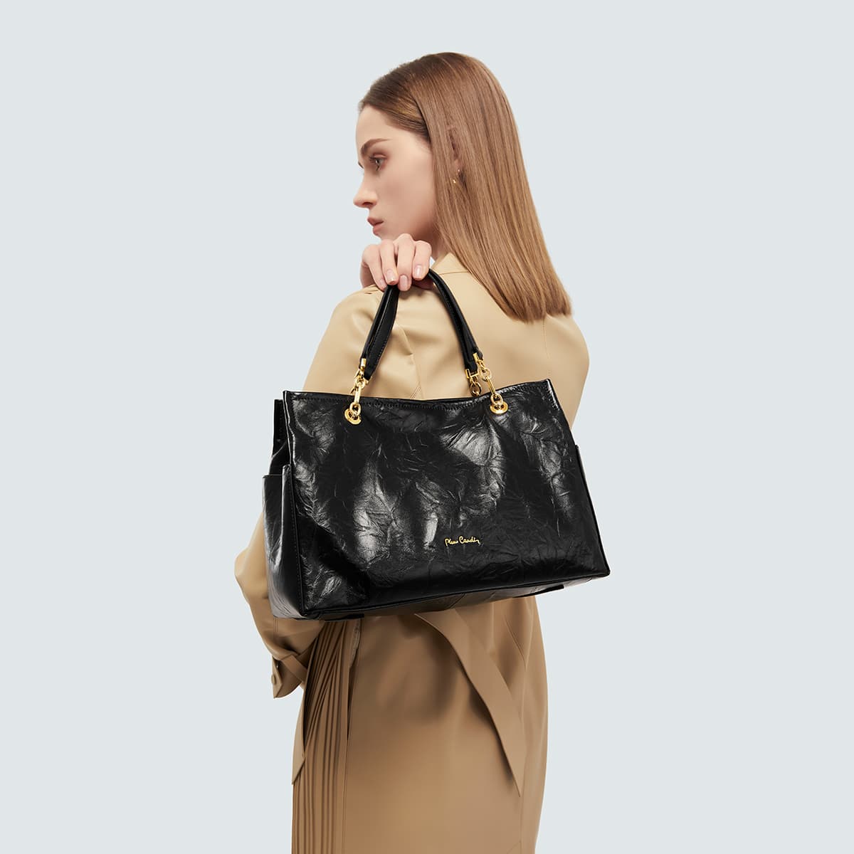 Сумка PIERRE CARDIN Сумка из коровьей кожи сумка для покупок сумка стандартного размера женская черная коричневая - изображение 6