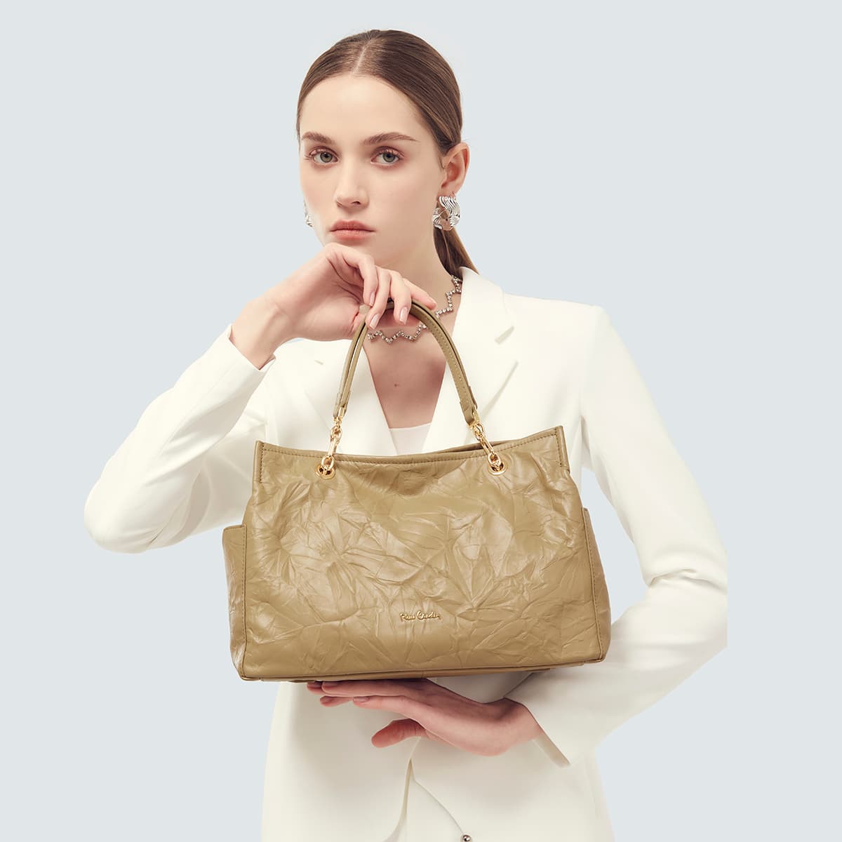 Сумка PIERRE CARDIN Сумка из коровьей кожи сумка для покупок сумка стандартного размера женская черная коричневая - изображение 10
