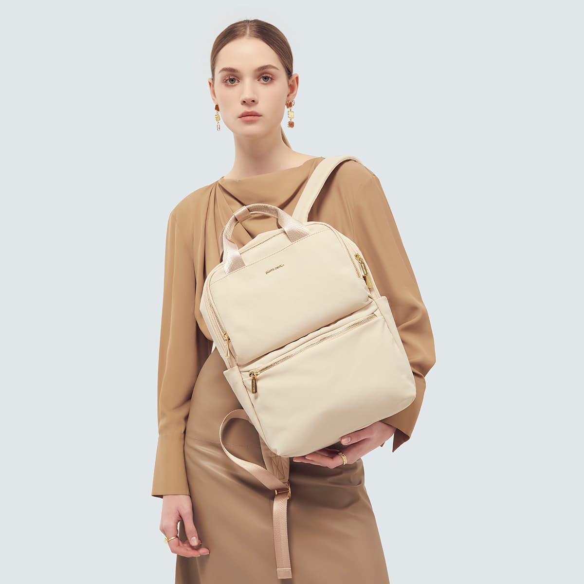 Рюкзак PIERRE CARDIN Ткань Рюкзак Женский Абрикос - изображение 3