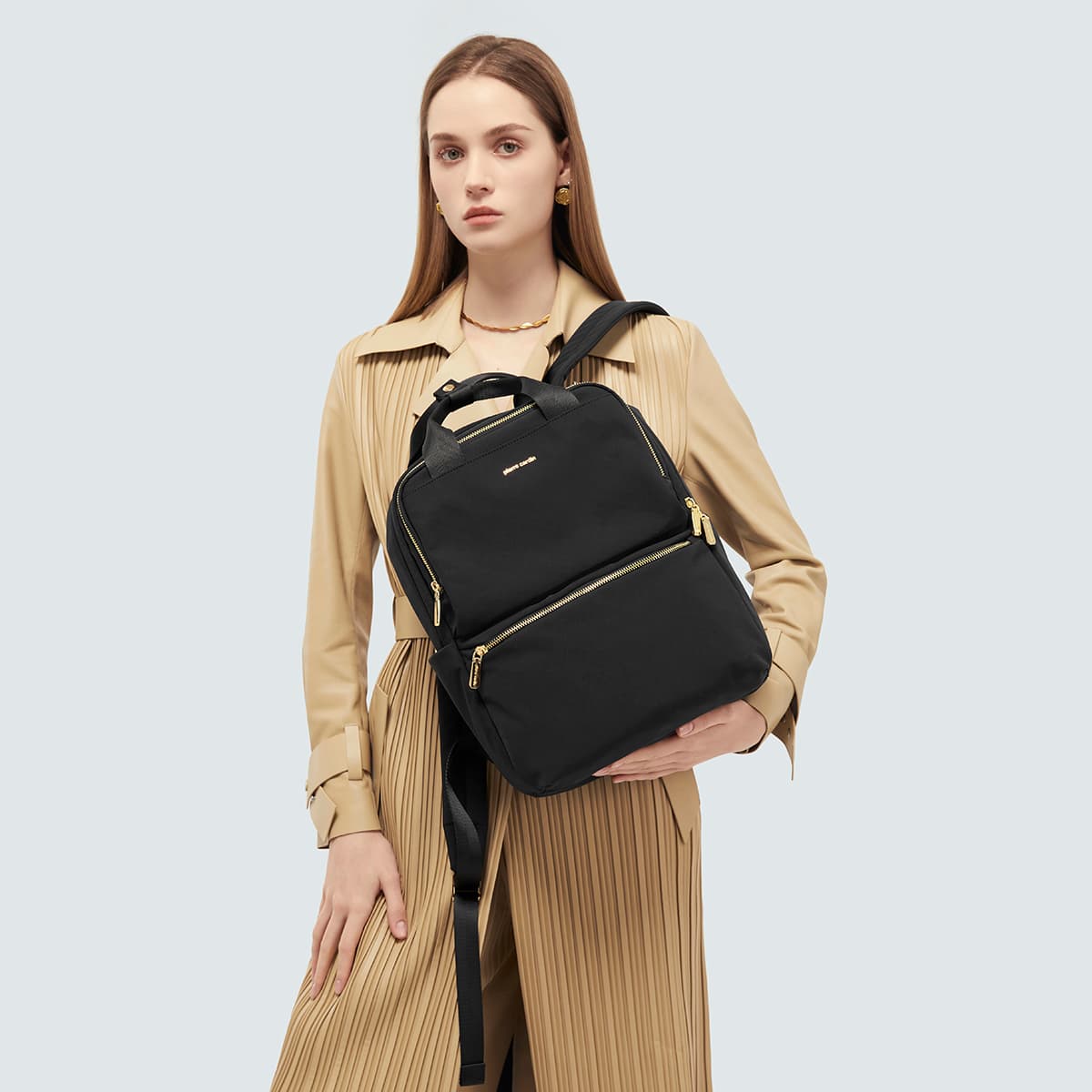 Рюкзак PIERRE CARDIN Ткань Рюкзак Стандартный (Standard) Женский Черный - изображение 6