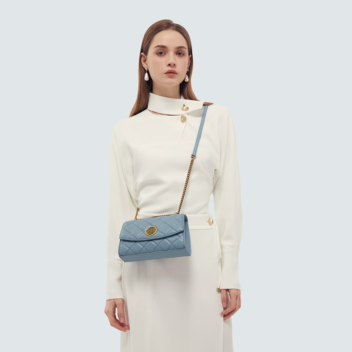 Сумка через плечо PIERRE CARDIN Коровья кожа Сумка Маленькая квадратная сумка Сумка через плечо Стандартная Женская Черная Синяя Зеленая - изображение 9