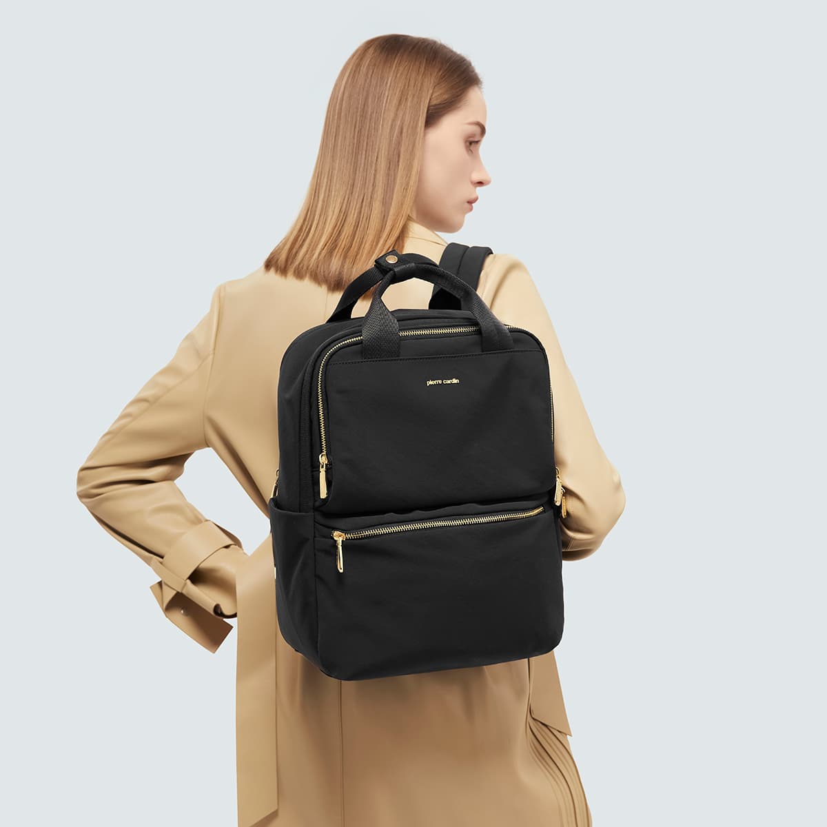 Рюкзак PIERRE CARDIN Ткань Рюкзак Стандартный (Standard) Женский Черный - изображение 8
