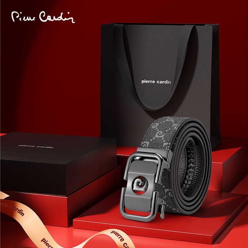 Ремень PIERRE CARDIN Ремни из коровьей кожи мужские черные ширина 3,5 см - изображение 7