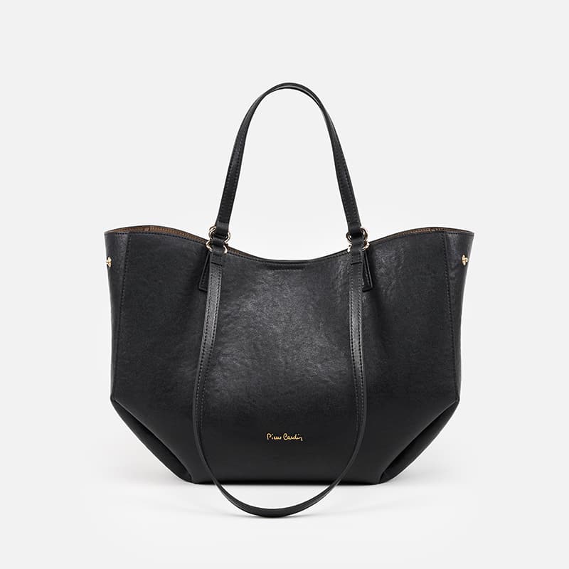 Мини-сумка PIERRE CARDIN Спилок коровьей кожи Тоут Сумка сумка через плечо Обычный (стандартный) Женские Черный - изображение 4